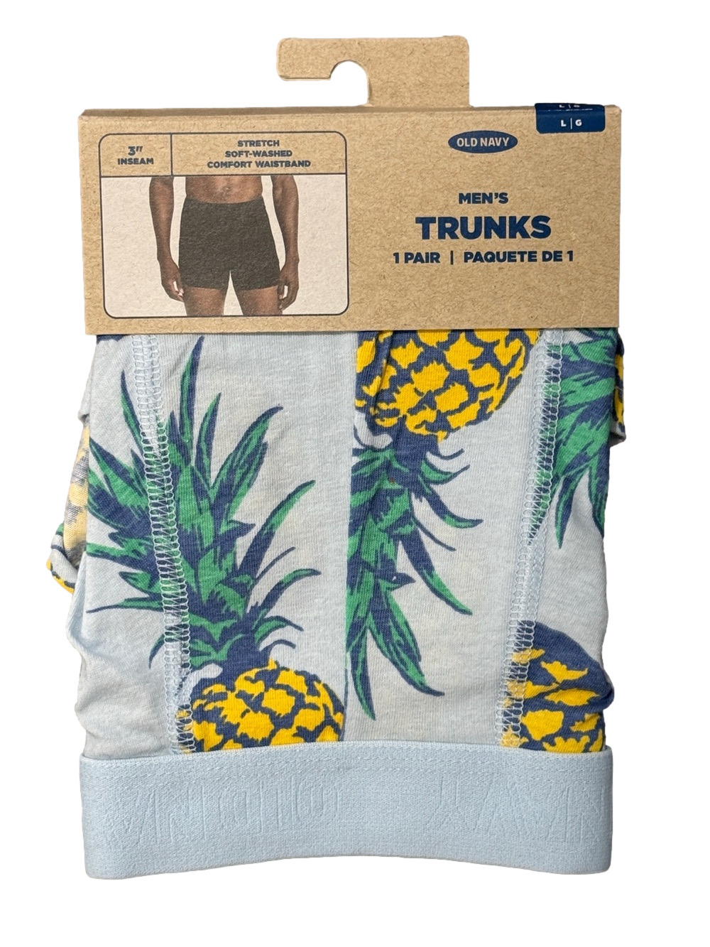 Mens Tropical Pineapples Boxer Brief Trunks - Size Large - Old Navy - NWT